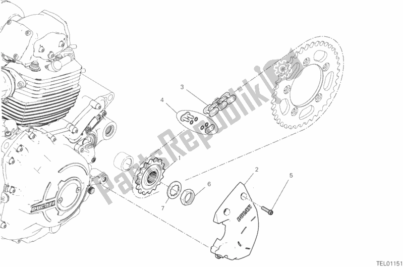 Tutte le parti per il Pignone Anteriore - Catena del Ducati Scrambler 1100 Sport PRO 2020